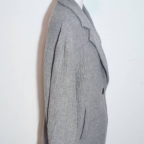 Zara Gray Textured Oversized Coat Size XS Single-Button Zara Gray Coat