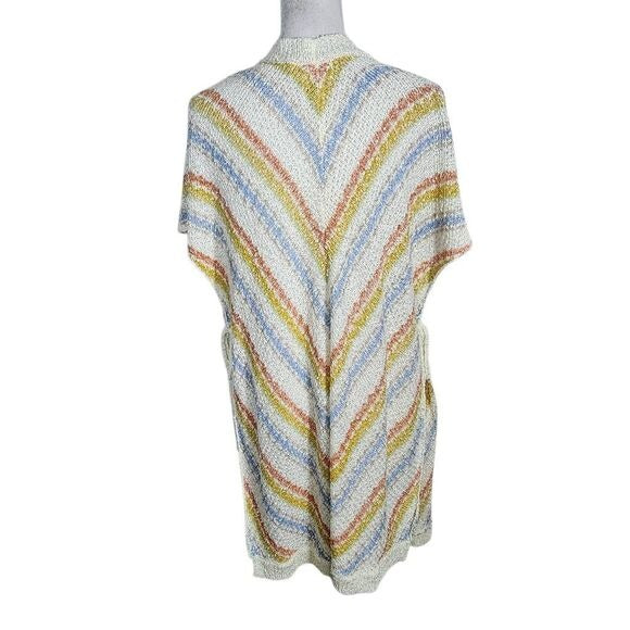 Loveriche Colorful Boho Knit Vest with Side Ties Size Small Knit Open Vest
