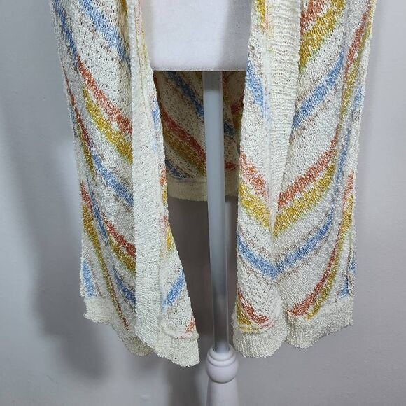 Loveriche Colorful Boho Knit Vest with Side Ties Size Small Knit Open Vest