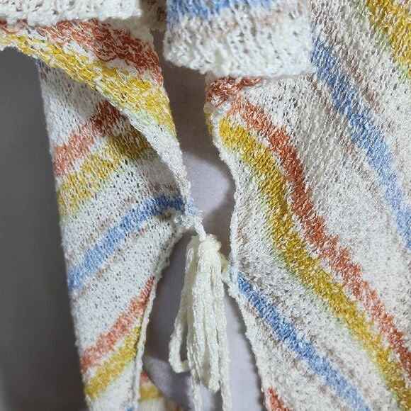 Loveriche Colorful Boho Knit Vest with Side Ties Size Small Knit Open Vest