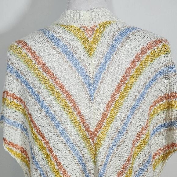 Loveriche Colorful Boho Knit Vest with Side Ties Size Small Knit Open Vest