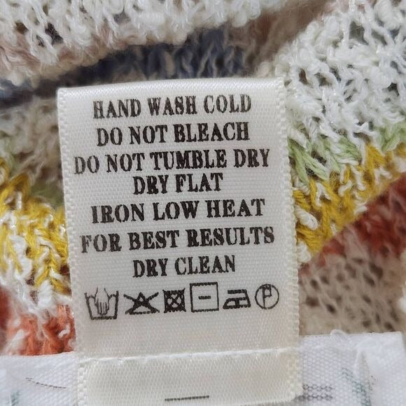 Loveriche Colorful Boho Knit Vest with Side Ties Size Small Knit Open Vest