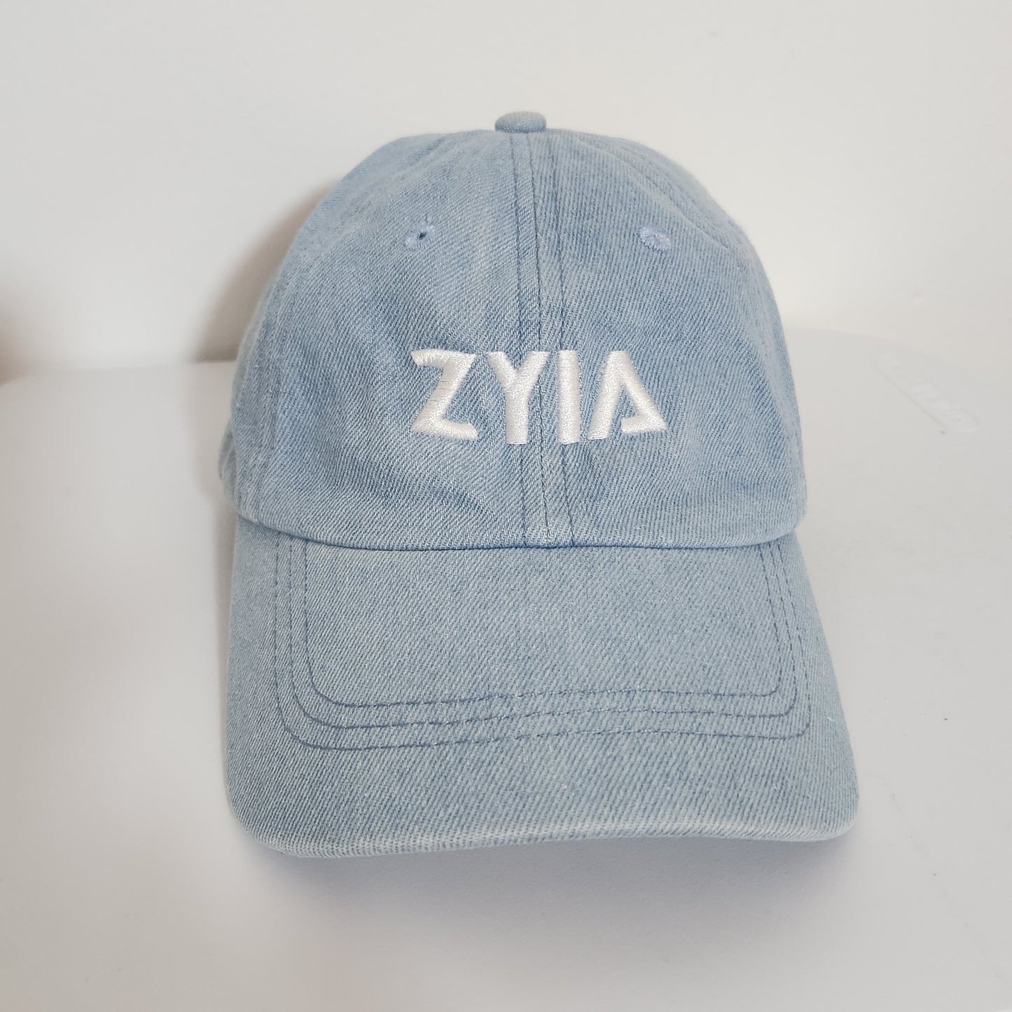 ZYIA Light Blue Embroidered Baseball Hat One Size