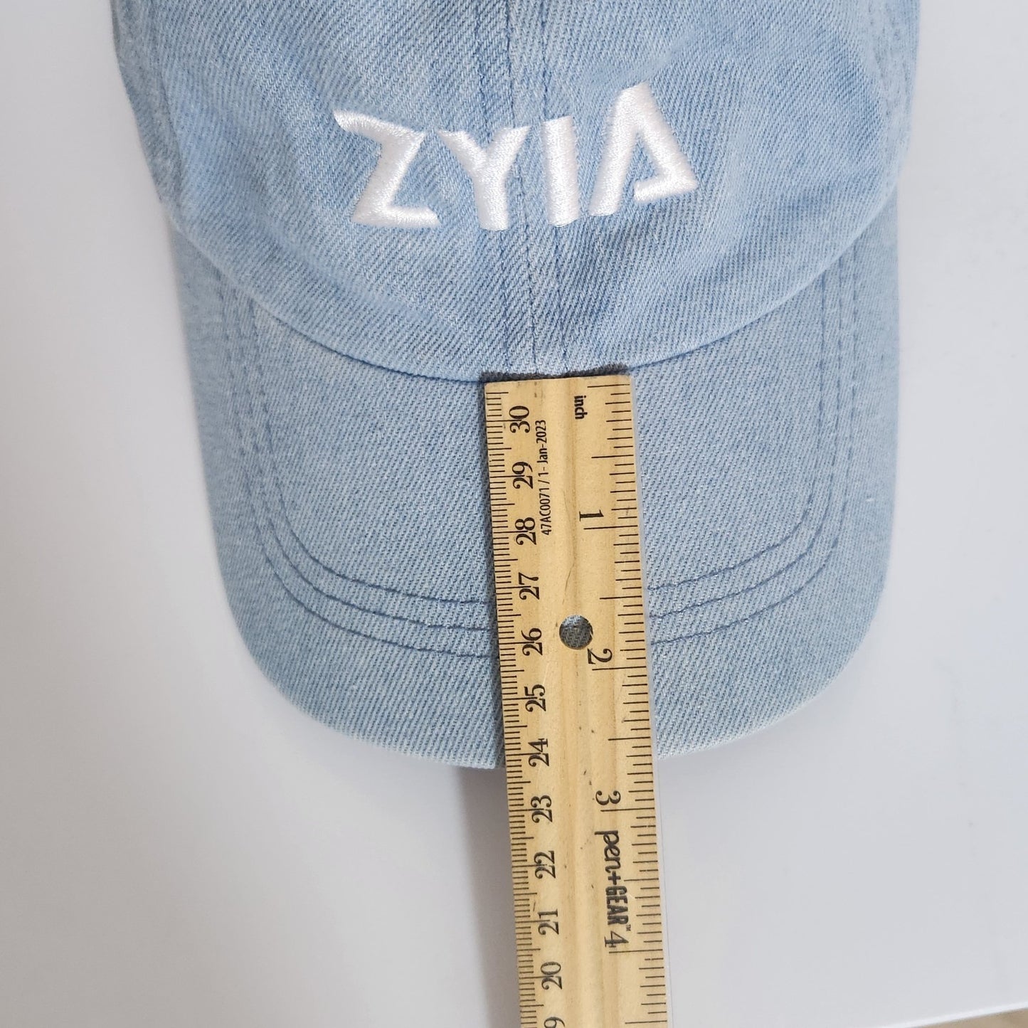 ZYIA Light Blue Embroidered Baseball Hat One Size