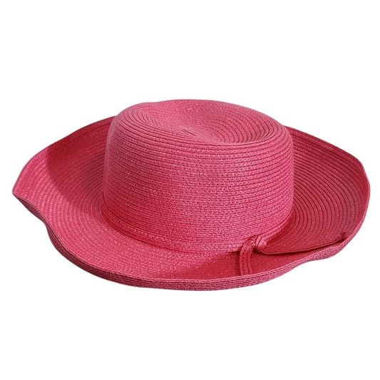 Talbots Pink Sun Hat with Tie Accent One Size Pink Women's Hat