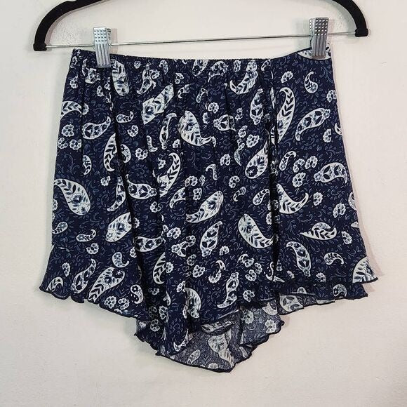 Patrons of Peace Navy Boho Skorts Size XS Blue Paisley Shorts New