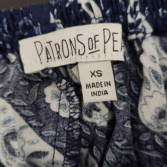Patrons of Peace Navy Boho Skorts Size XS Blue Paisley Shorts New
