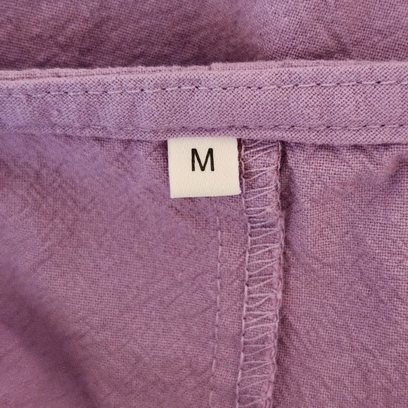 Purple Wide-Leg Cropped Overalls Size Medium