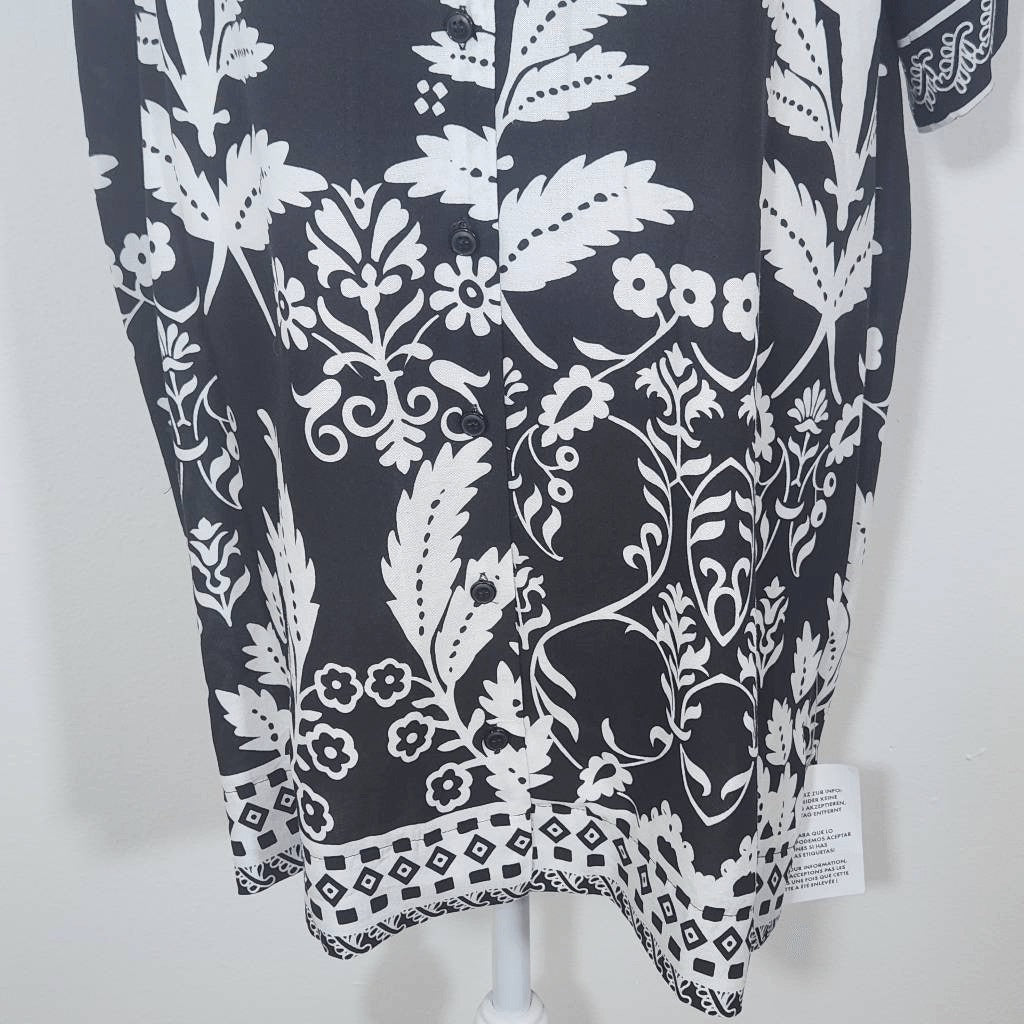 Asos Black and White Floral Print Mini Skirt Dress NWOT Size 6 Floral Mini Dress