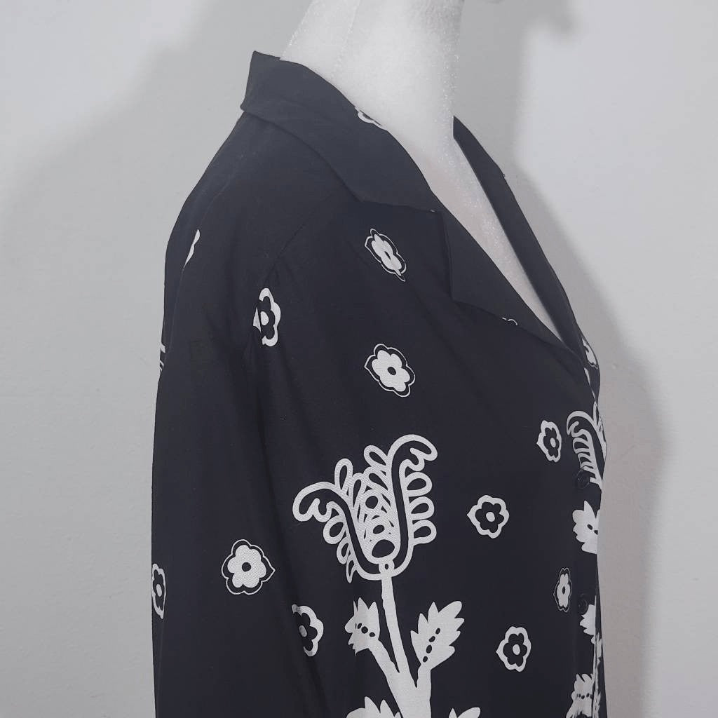 Asos Black and White Floral Print Mini Skirt Dress NWOT Size 6 Floral Mini Dress