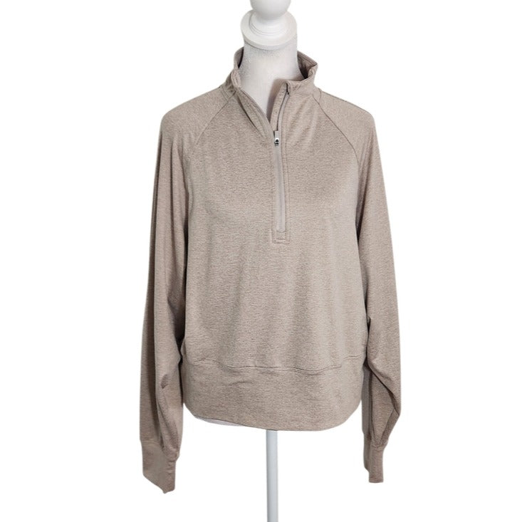 Danskin Heather Brown Quarter Zip Pullover Size Medium