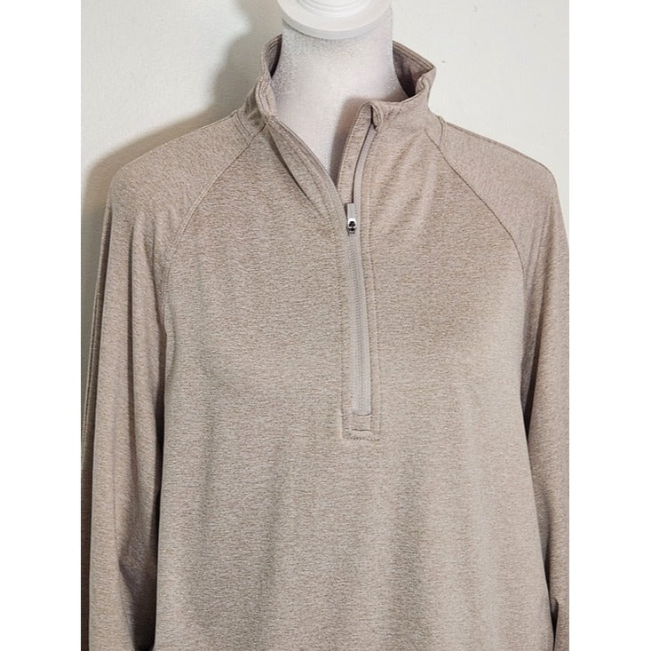 Danskin Heather Brown Quarter Zip Pullover Size Medium