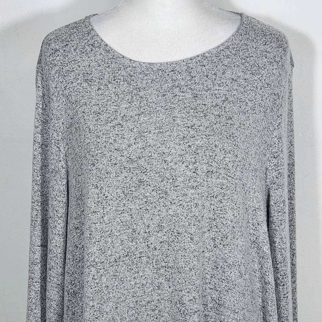 Old Navy Gray Knee-Length Swing Dress Size Large Gray Long Sleeve Knit Dress