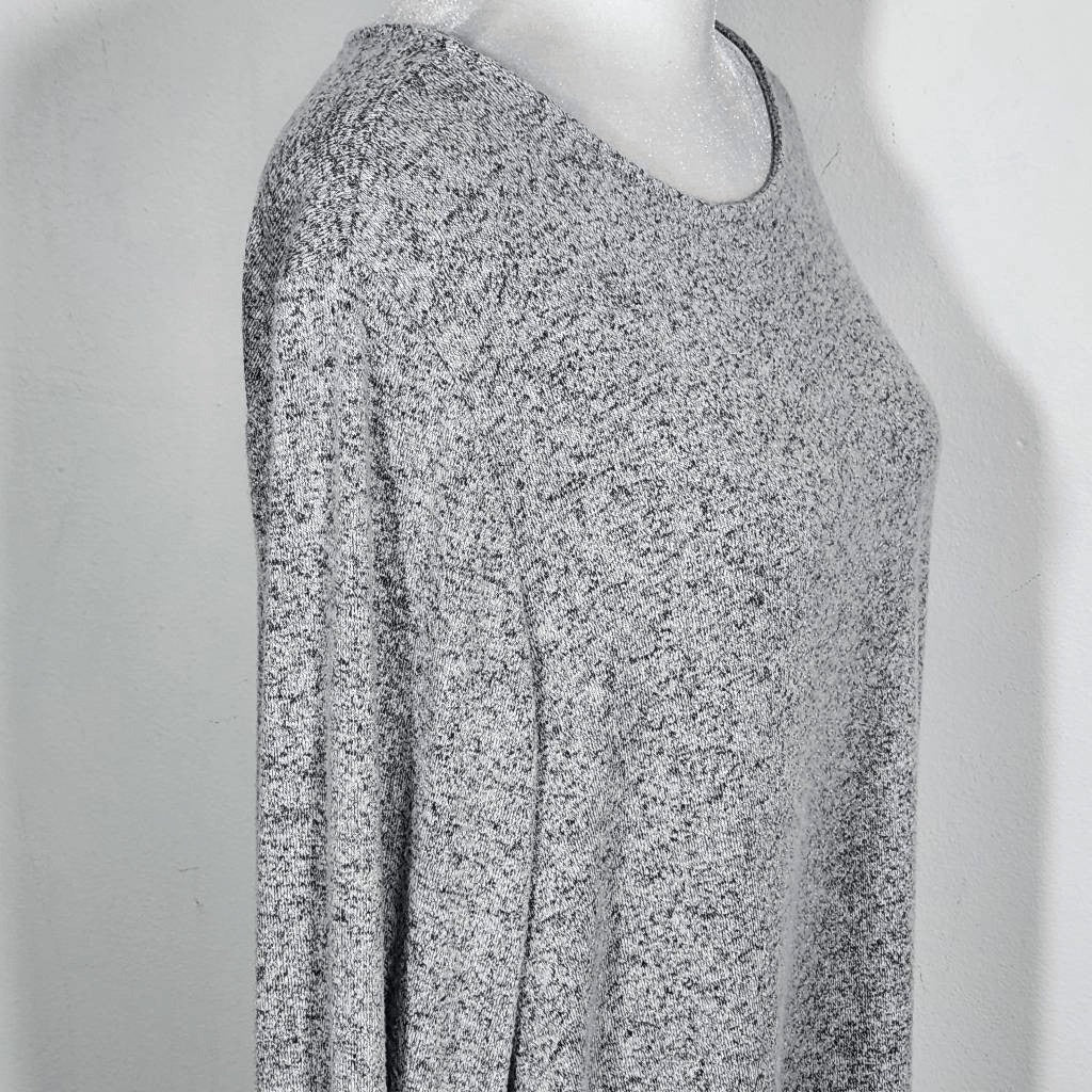 Old Navy Gray Knee-Length Swing Dress Size Large Gray Long Sleeve Knit Dress