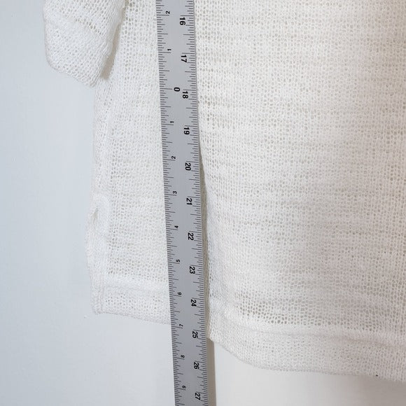 Nally & Millie White Open Knit Sweater Top Size Small/Medium NWT