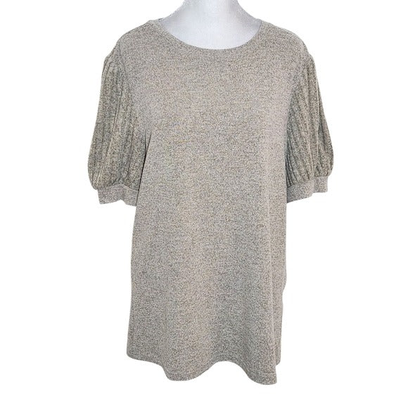 Automet Tan Short Sleeve Top Size Large NWOT