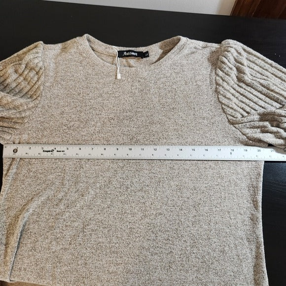 Automet Tan Short Sleeve Top Size Large NWOT