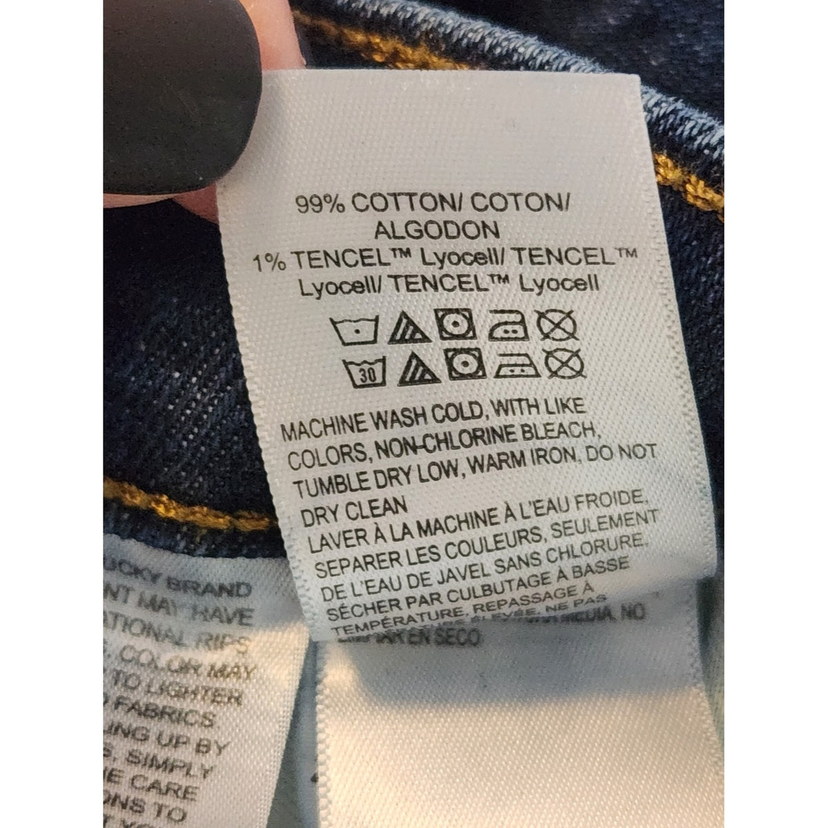 Lucky Brand Dark Wash Slim Fit Tapered Leg Cropped Jeans Mid-Rise Size 12