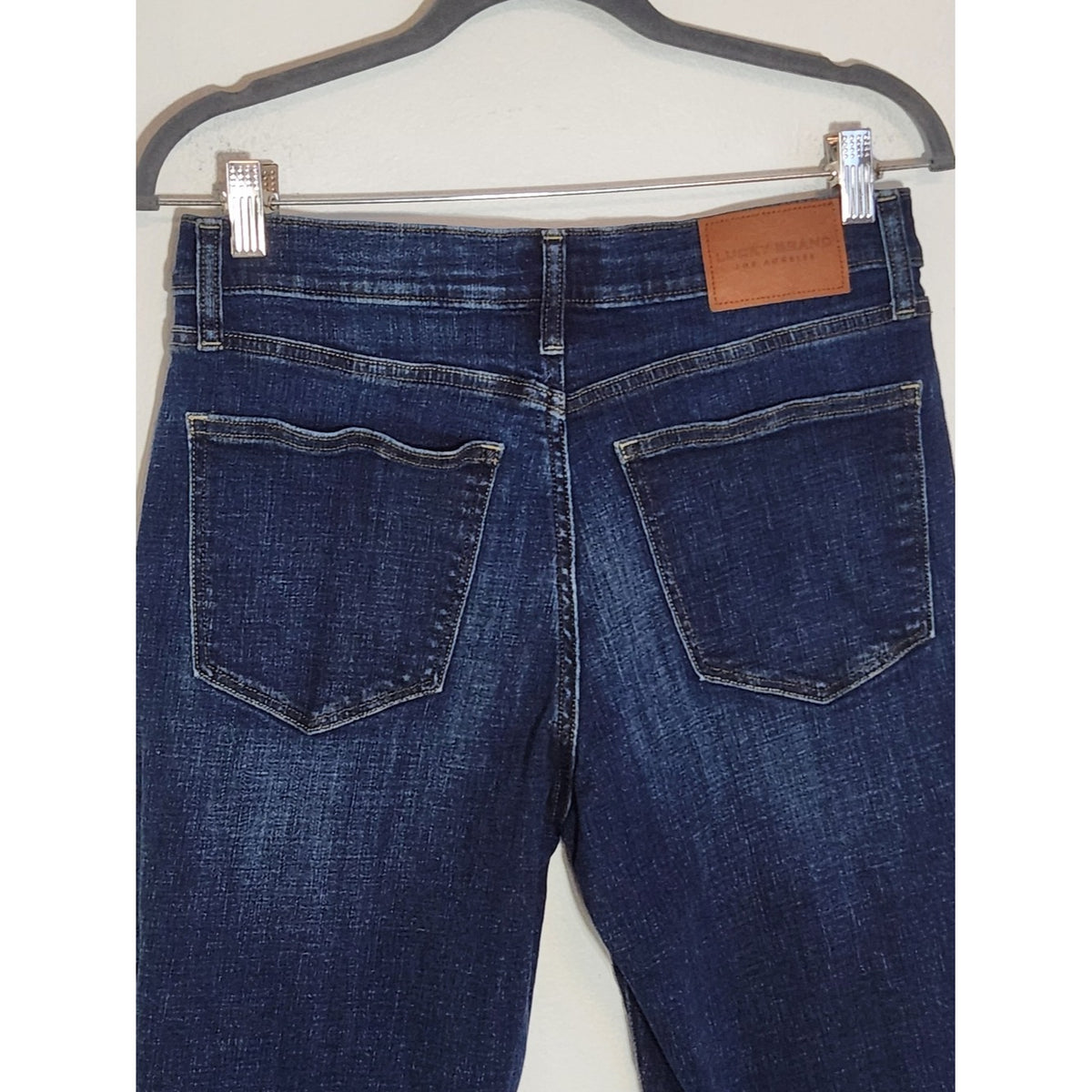 Lucky Brand Dark Wash Slim Fit Tapered Leg Cropped Jeans Mid-Rise Size 12