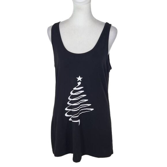 Maurices Black Christmas Tree Tank Top Size Large Holiday Tank Top Christmas Top