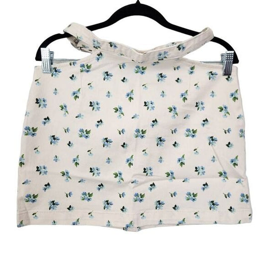 WeWoreWhat Blue Floral Cut Out Denim Mini Skirt Size Medium, New
