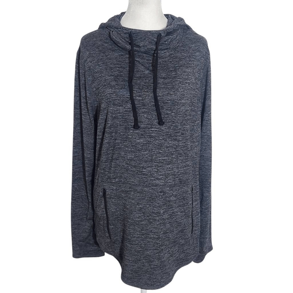 Mono B Charcoal Gray Pullover Hoodie Size Large Dark Gray Activewear Top