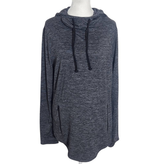 Mono B Charcoal Gray Pullover Hoodie Size Large Dark Gray Activewear Top