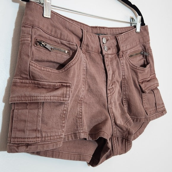 Wild Fable Dusty Pink Y2K Low-Rise Cargo Denim Shorts Size Medium