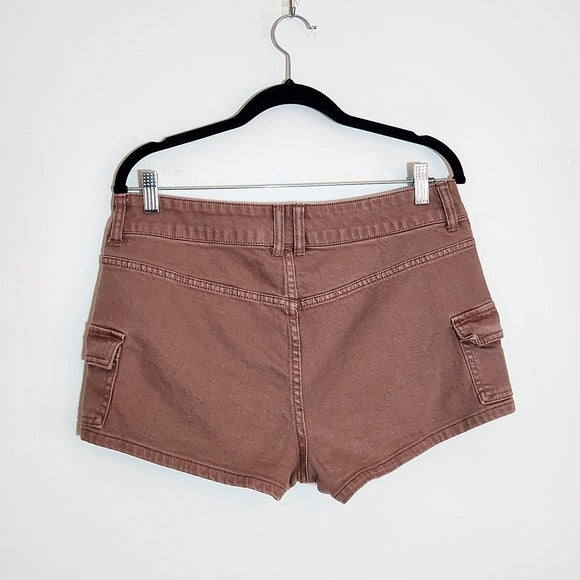 Wild Fable Dusty Pink Y2K Low-Rise Cargo Denim Shorts Size Medium