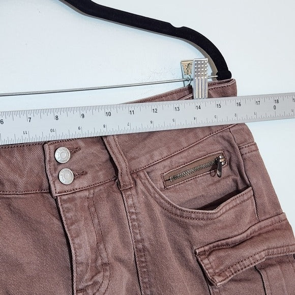 Wild Fable Dusty Pink Y2K Low-Rise Cargo Denim Shorts Size Medium