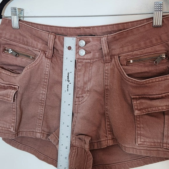 Wild Fable Dusty Pink Y2K Low-Rise Cargo Denim Shorts Size Medium