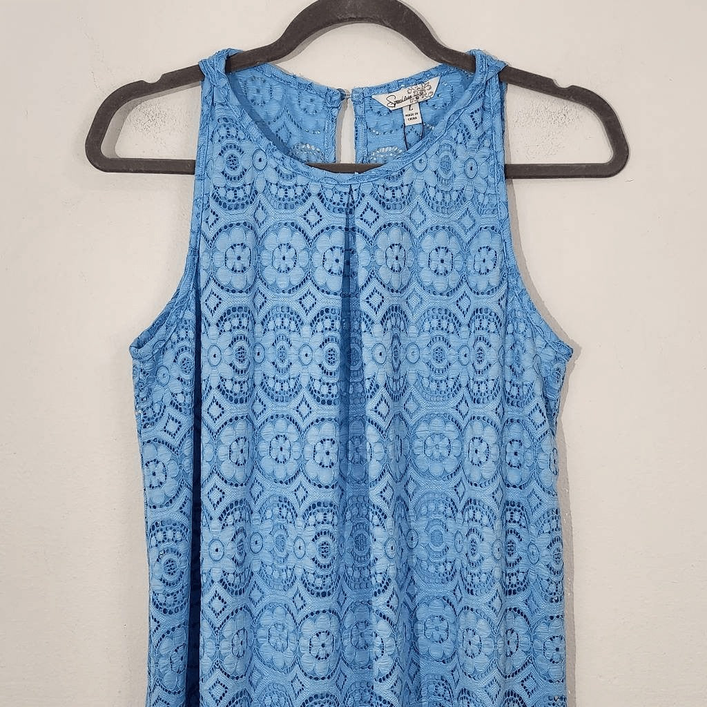 Speechless Blue Lace Sleeveless Mini Dress NWT Size Large Wedding Guest Dress