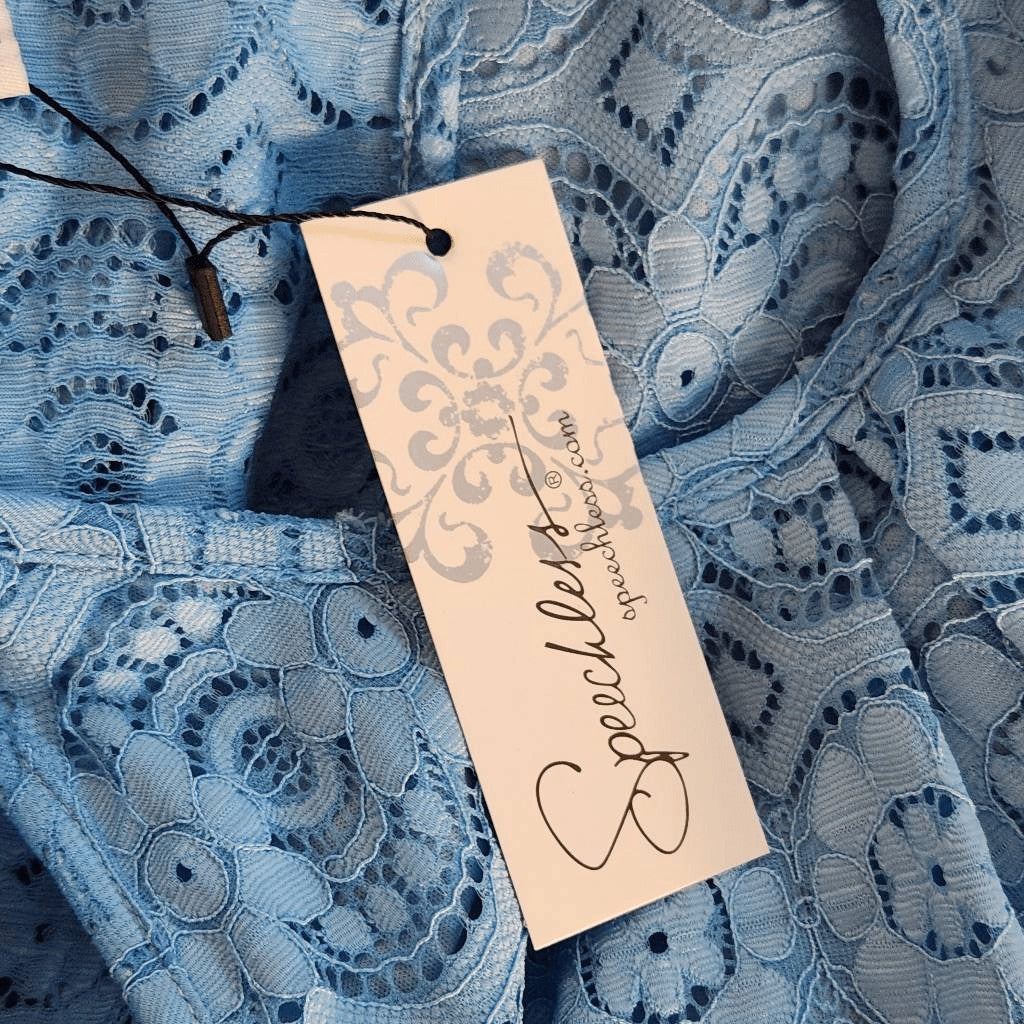 Speechless Blue Lace Sleeveless Mini Dress NWT Size Large Wedding Guest Dress