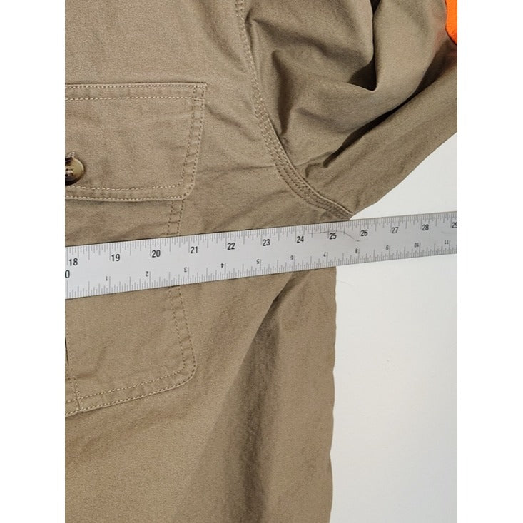Cabela's Khaki and Orange Hunting Button Up Shirt Size 2XL