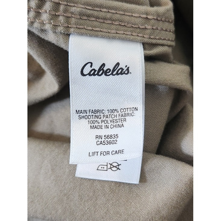 Cabela's Khaki and Orange Hunting Button Up Shirt Size 2XL