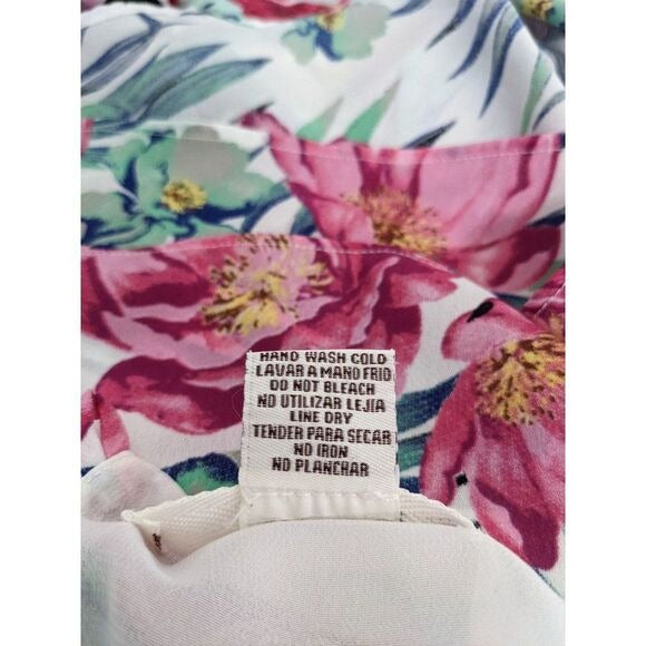 Sans Souci Pink Floral Cropped Tank Top Size XS Tropical Tank Top Floral Tank