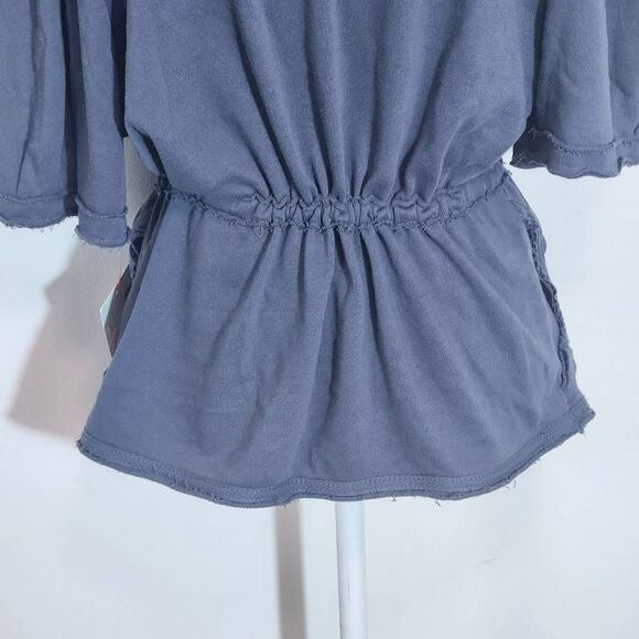 Mossimo Gray Blue Knit Jacket with Puffy Sleeves and Tie Front NWT Size XXL