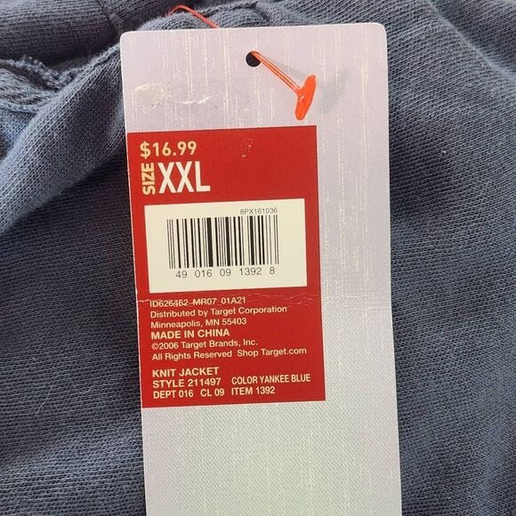 Mossimo Gray Blue Knit Jacket with Puffy Sleeves and Tie Front NWT Size XXL