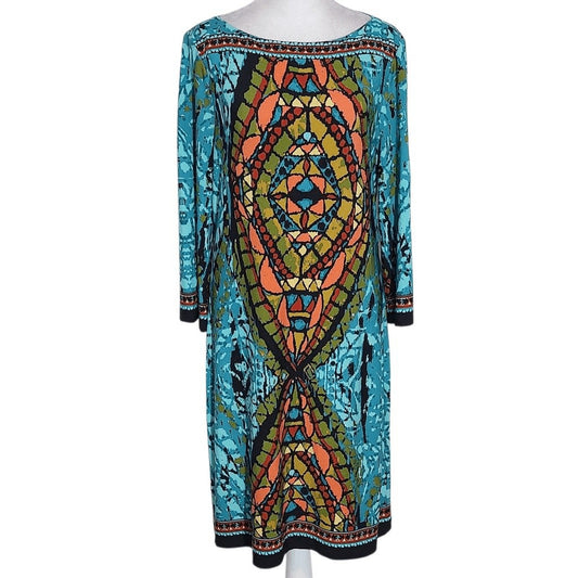 Beige by ECI Colorful Mosaic Dress Size 8 Wedding Guest Dress