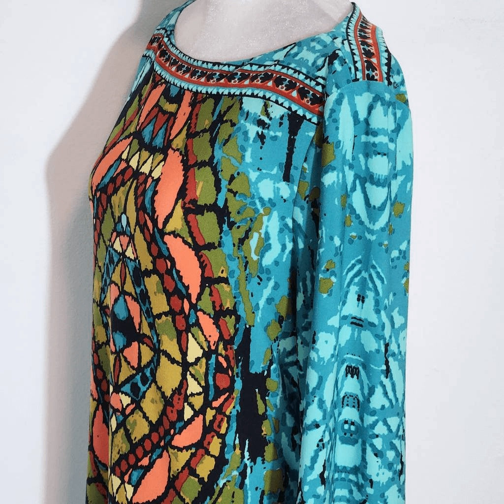 Beige by ECI Colorful Mosaic Dress Size 8 Wedding Guest Dress