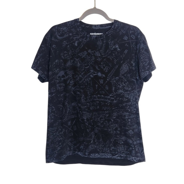 The Walking Dead Supply Drop Black Allover Print Short Sleeve Tee Size Large
