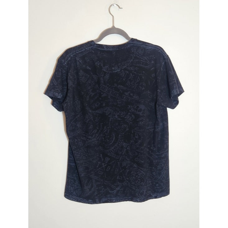 The Walking Dead Supply Drop Black Allover Print Short Sleeve Tee Size Large