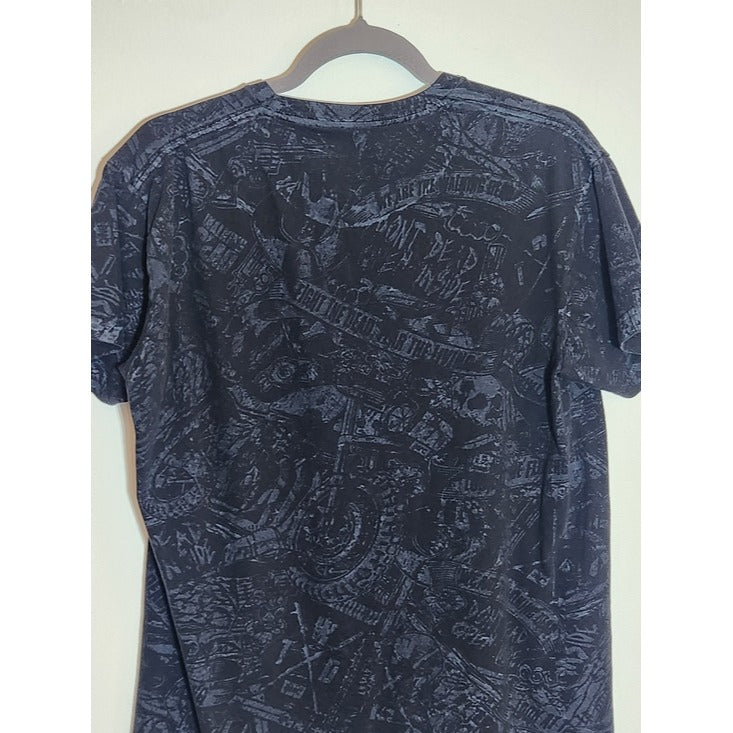 The Walking Dead Supply Drop Black Allover Print Short Sleeve Tee Size Large