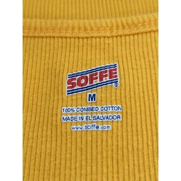 Soffe WVU Yellow Tank Top with Zebra Accents Size Medium West Virginia Tank Top