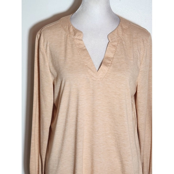 Ladmous Long Sleeve Peach Tunic Top Size Medium