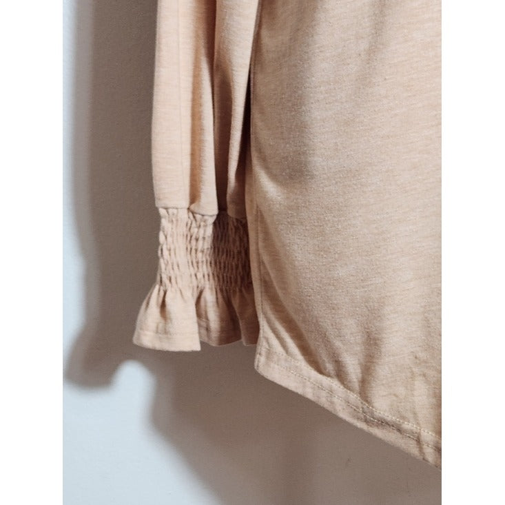 Ladmous Long Sleeve Peach Tunic Top Size Medium