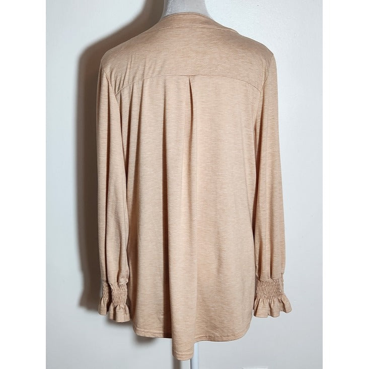 Ladmous Long Sleeve Peach Tunic Top Size Medium