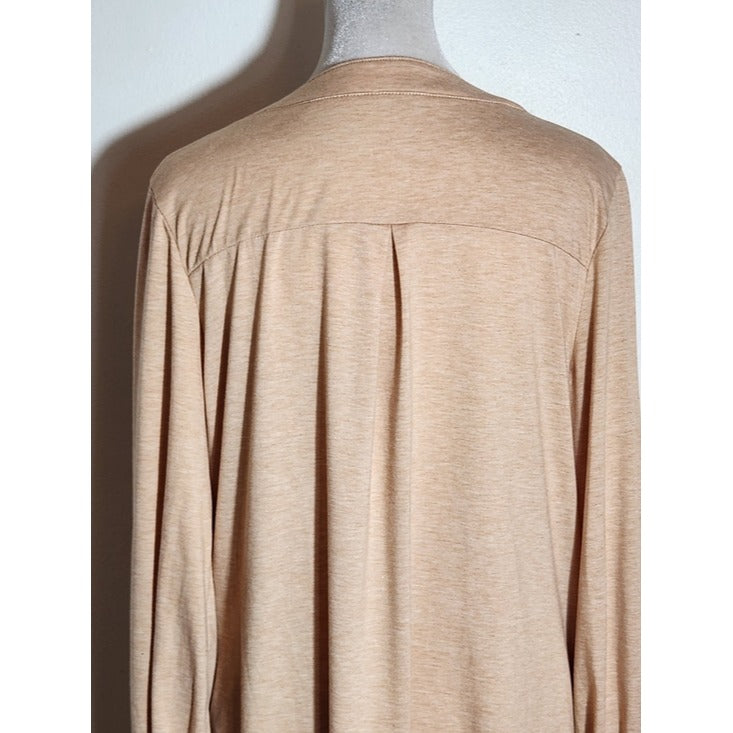 Ladmous Long Sleeve Peach Tunic Top Size Medium