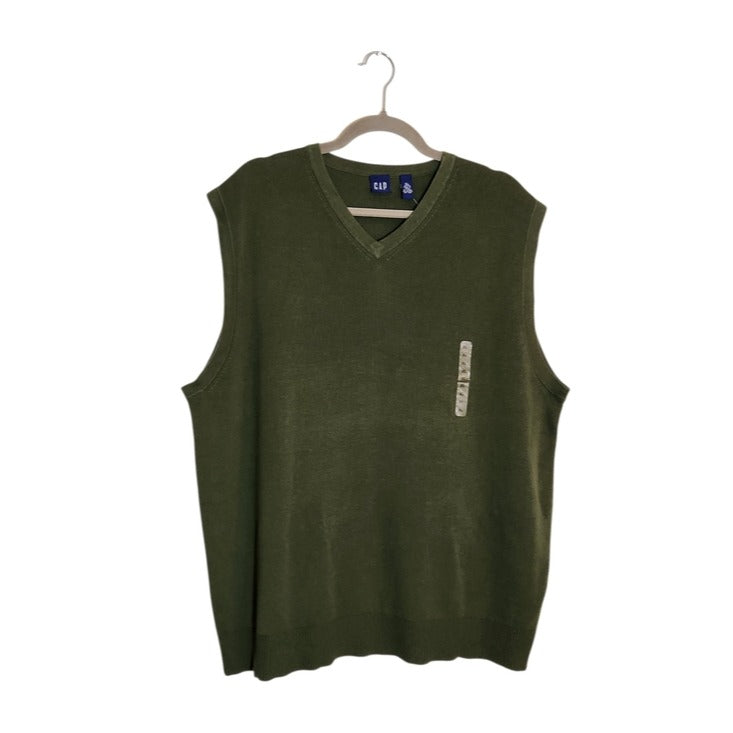 Gap MensGreen V-Neck Sweater Vest Size Medium NWT