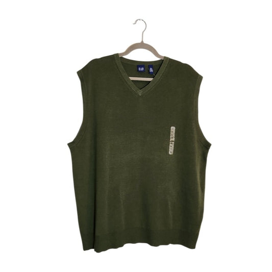 Gap Mens Green V-Neck Sweater Vest Size XL NWT